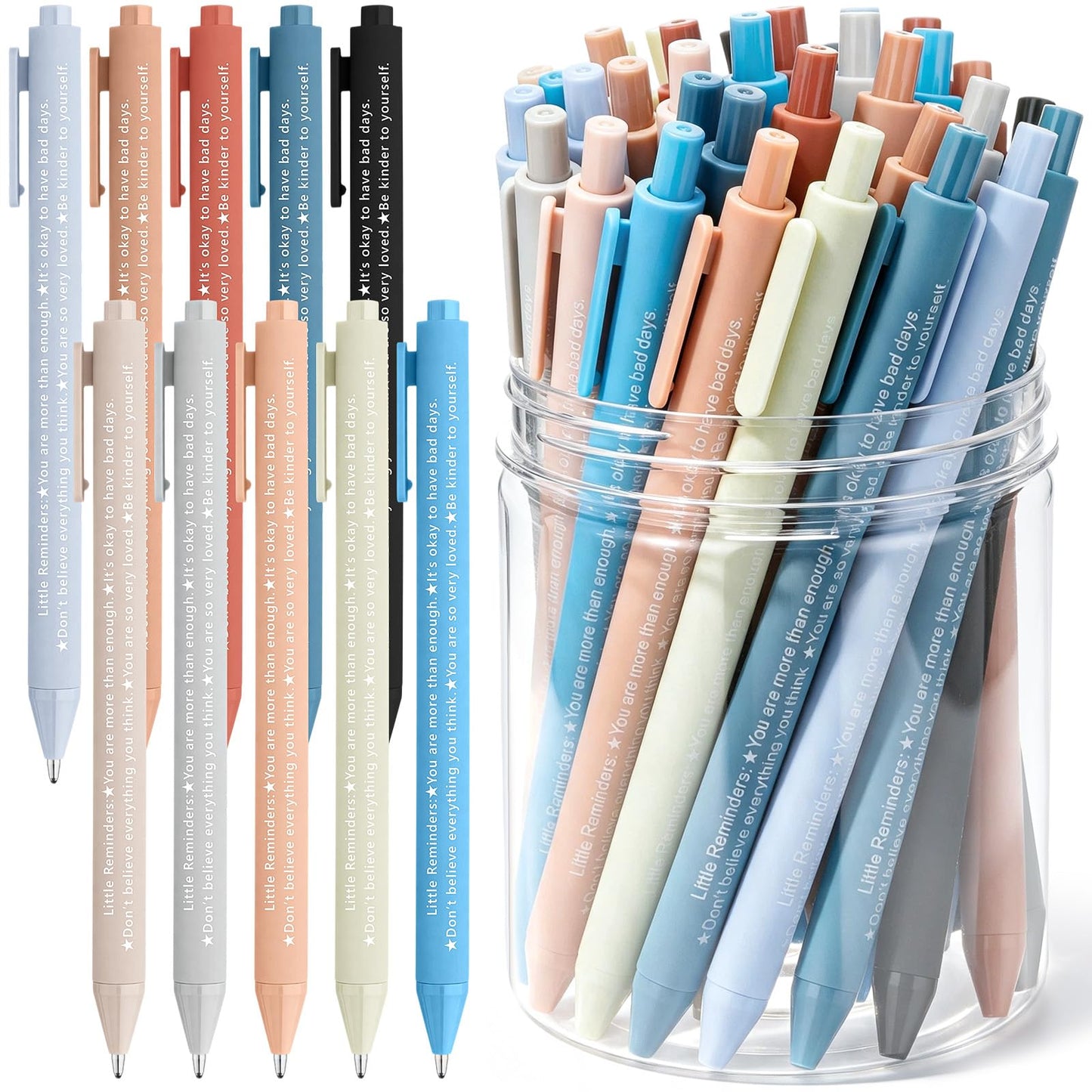Crtiin 50 Pcs Gel Ink Pens Motivational Pen for Coworkers Students Inspirational Pens Bulk Smooth