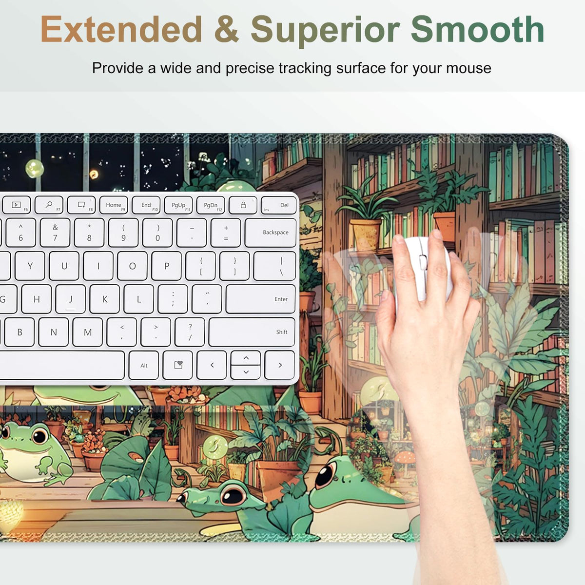 NXZGO Large Gaming Mouse Pad Set, 4 in 1 Ergonomics Keyboard Desk Mat with Memory Foam Wrist Rest