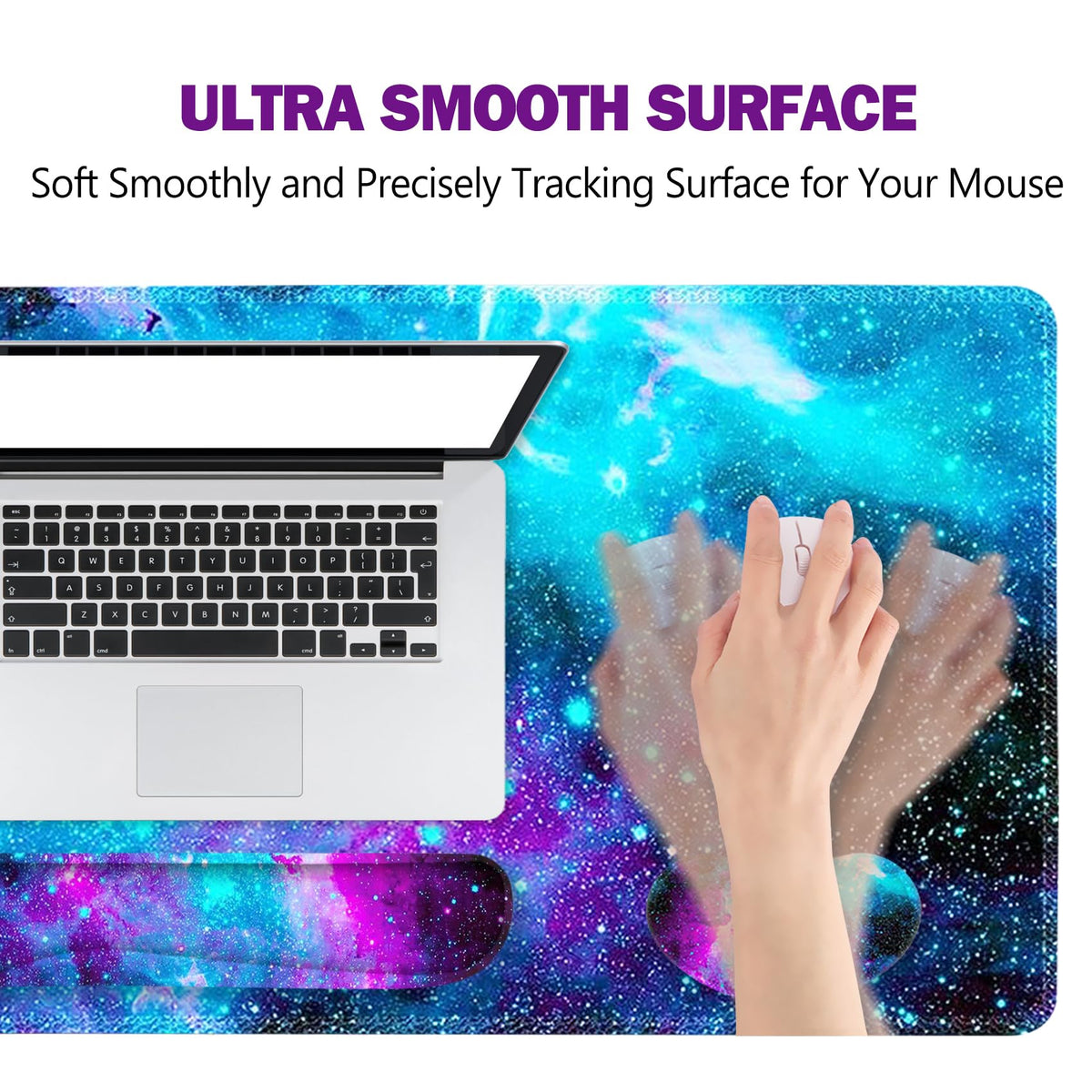 ToLuLu Extended Gaming Mouse Pad, Memory Foam Ergonomic Keyboard Mouse Wrist Rest Support Set