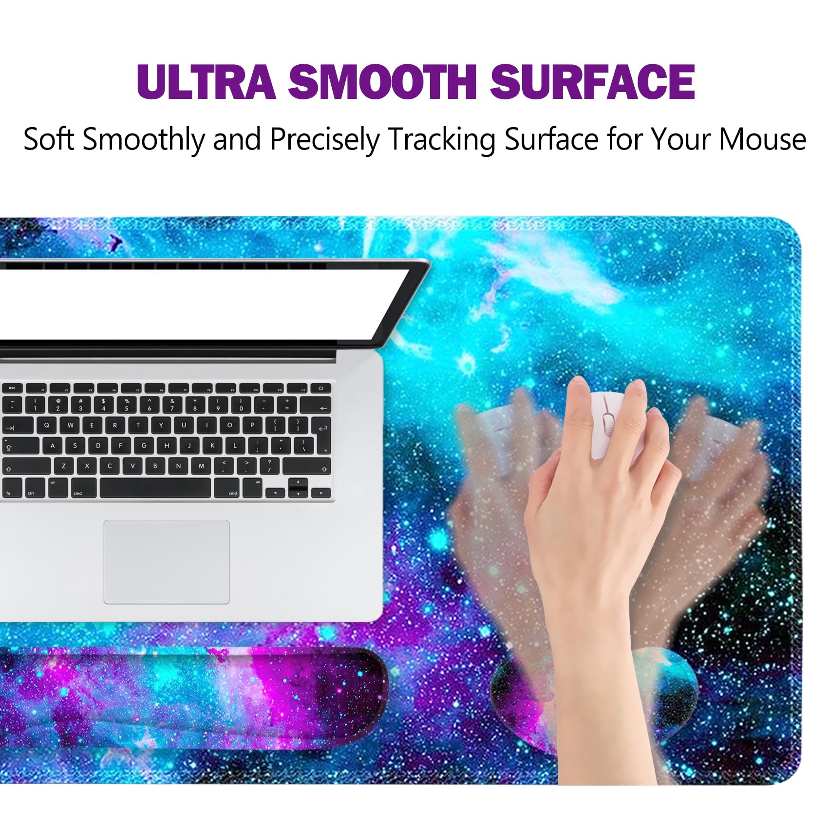 ToLuLu Extended Gaming Mouse Pad, Memory Foam Ergonomic Keyboard Mouse Wrist Rest Support Set