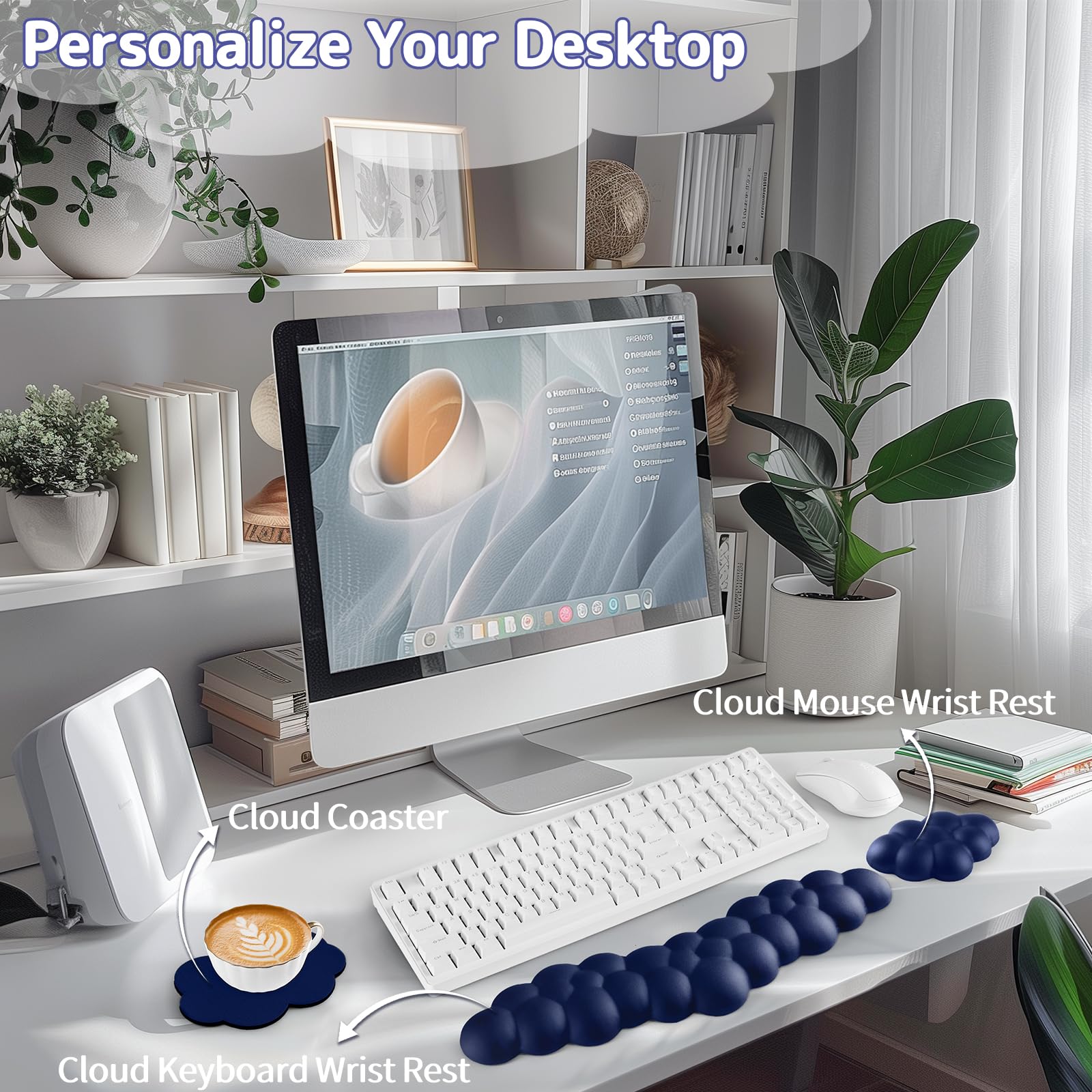 Sushret Cloud Wrist Rest for Keyboard and Mouse, Cloud Keyboard Wrist Rest