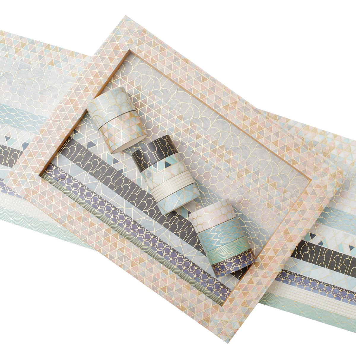 YUBX Creative Washi Tape Set 10 Rolls Gold Foil Print Decorative Masking Tapes for Arts, DIY