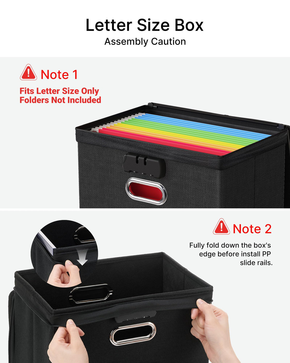Oterri Lockable File Box Small 1-Pack Hanging Organizer for Letter-Size