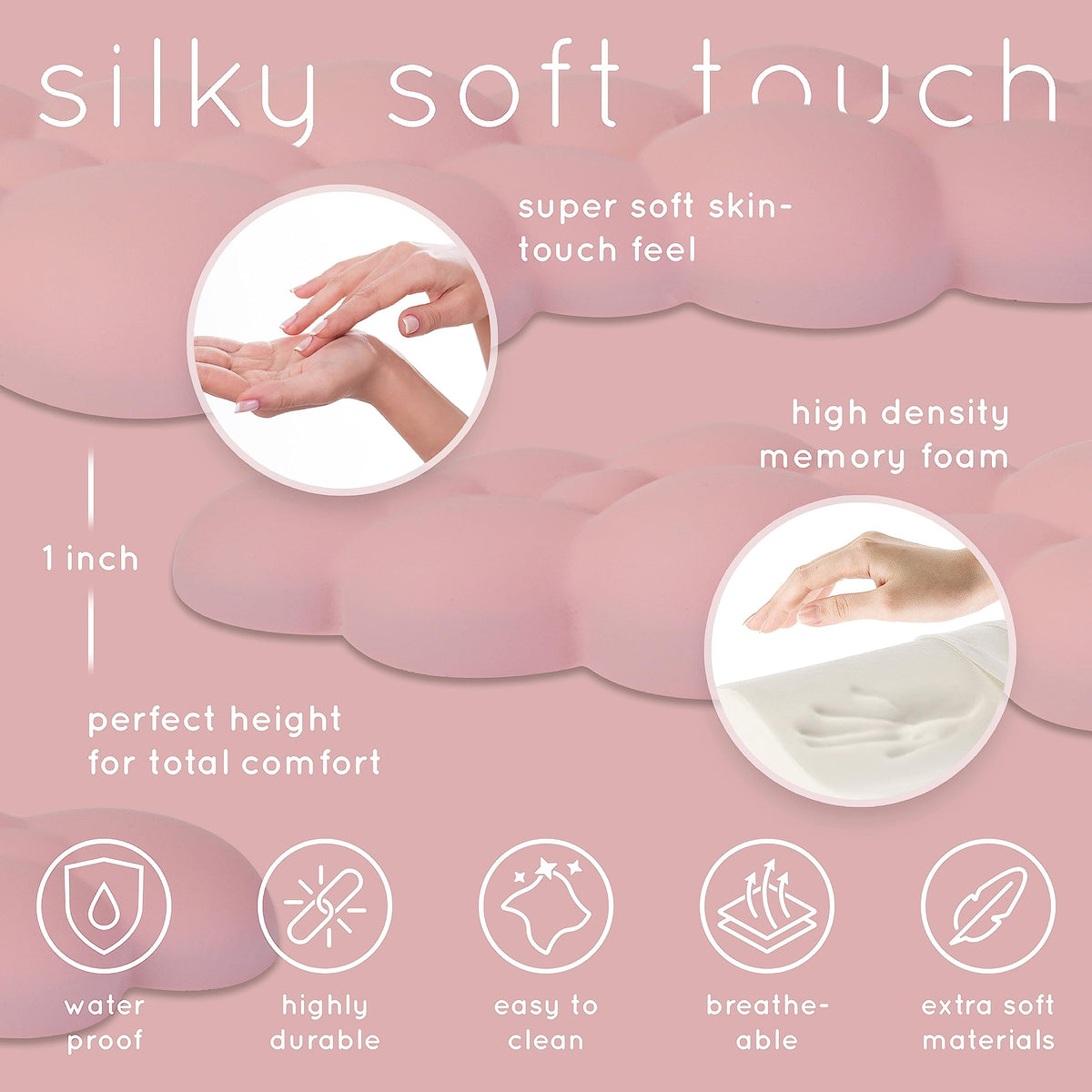 Pink Cloud Keyboard Wrist Rest – Create-ables Qloud Pink Wrist Rest for Computer Keyboard and