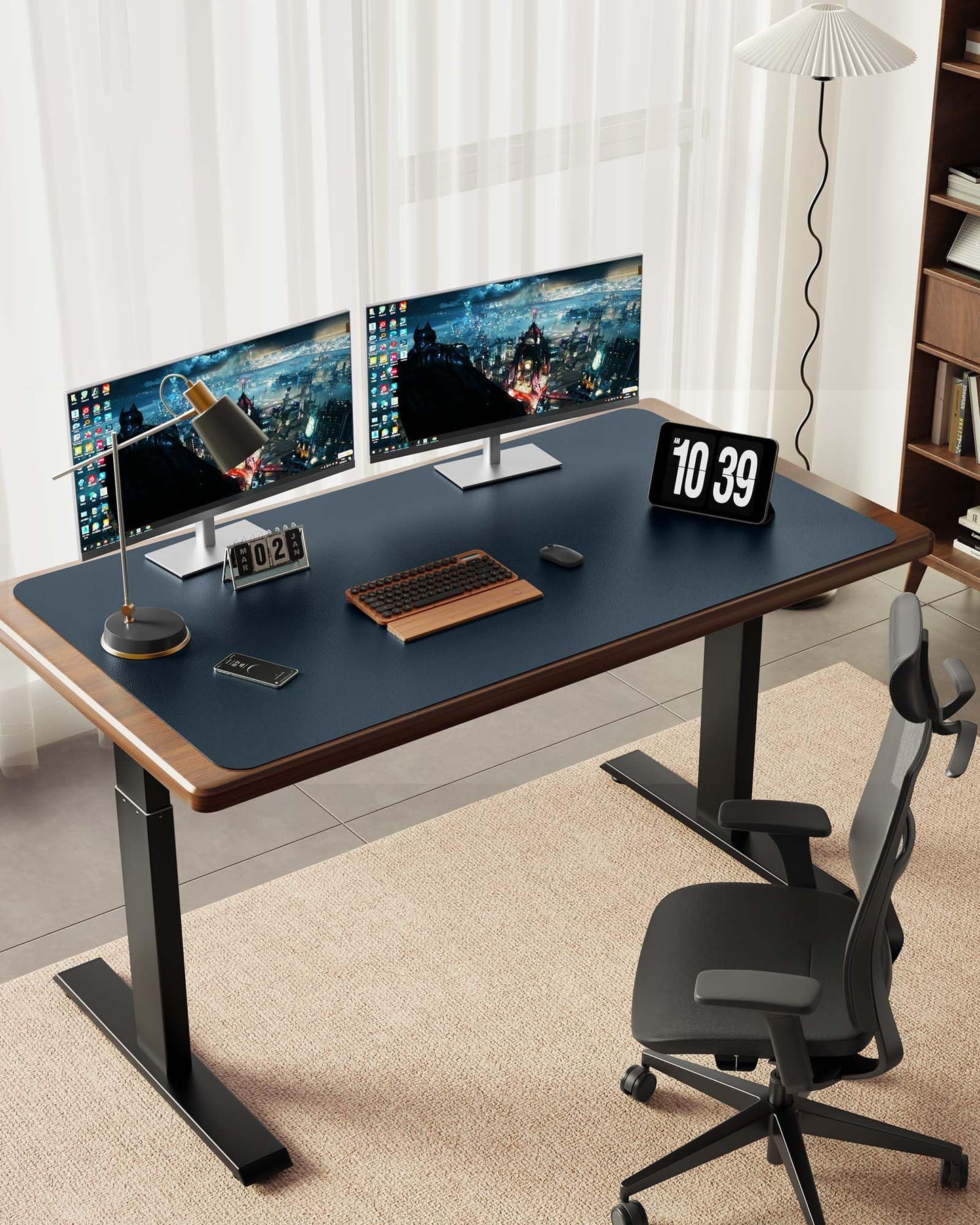 YSAGi 35.4" x 17" Large PU Leather Desk Mat for Keyboard and Mouse - Waterproof Non-Slip Desk Pad