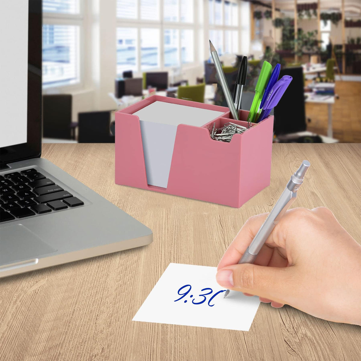 Acrimet Desktop Organizer Pencil, Pen, Paper, Clip, Caddy Holder (Plastic) (White Paper Included)