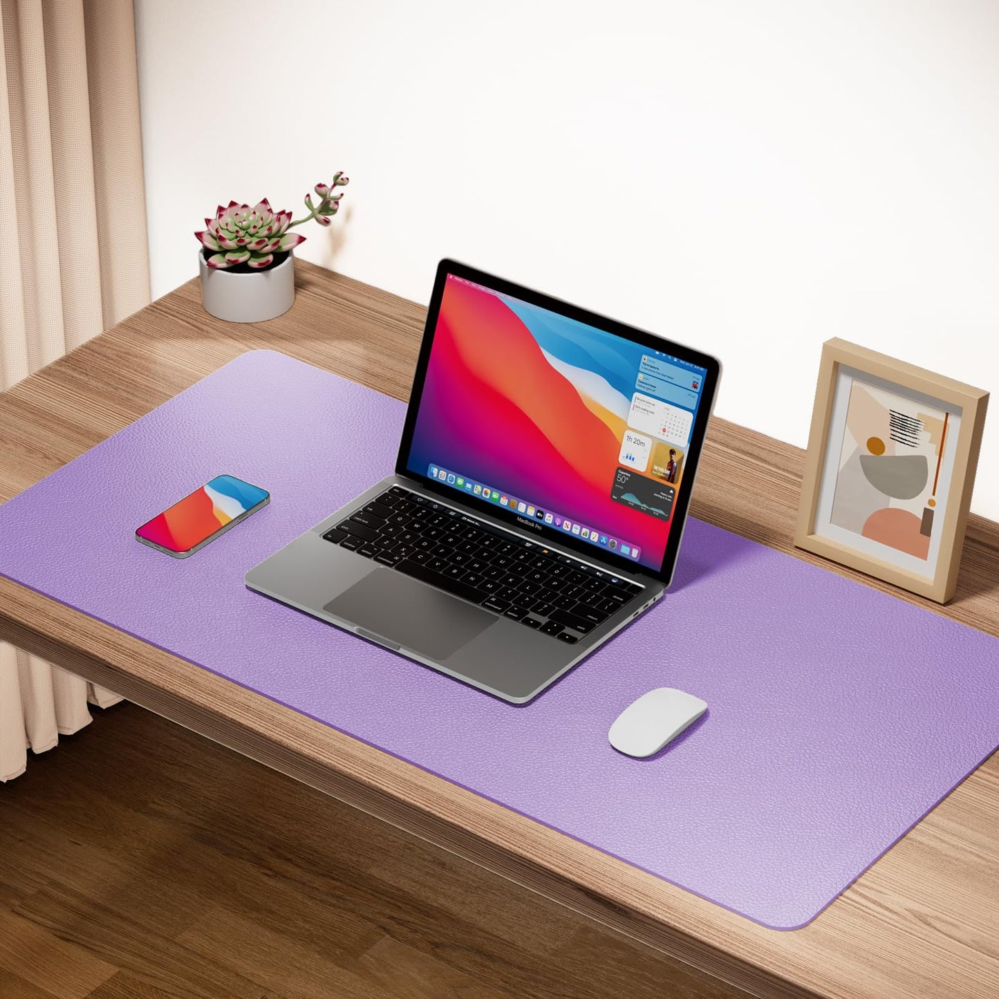 Boutilon Leather Desk Pad Protector,Non-Slip Mouse Pad,Laptop Desk Pad,Office Mouse Mat,Waterproof