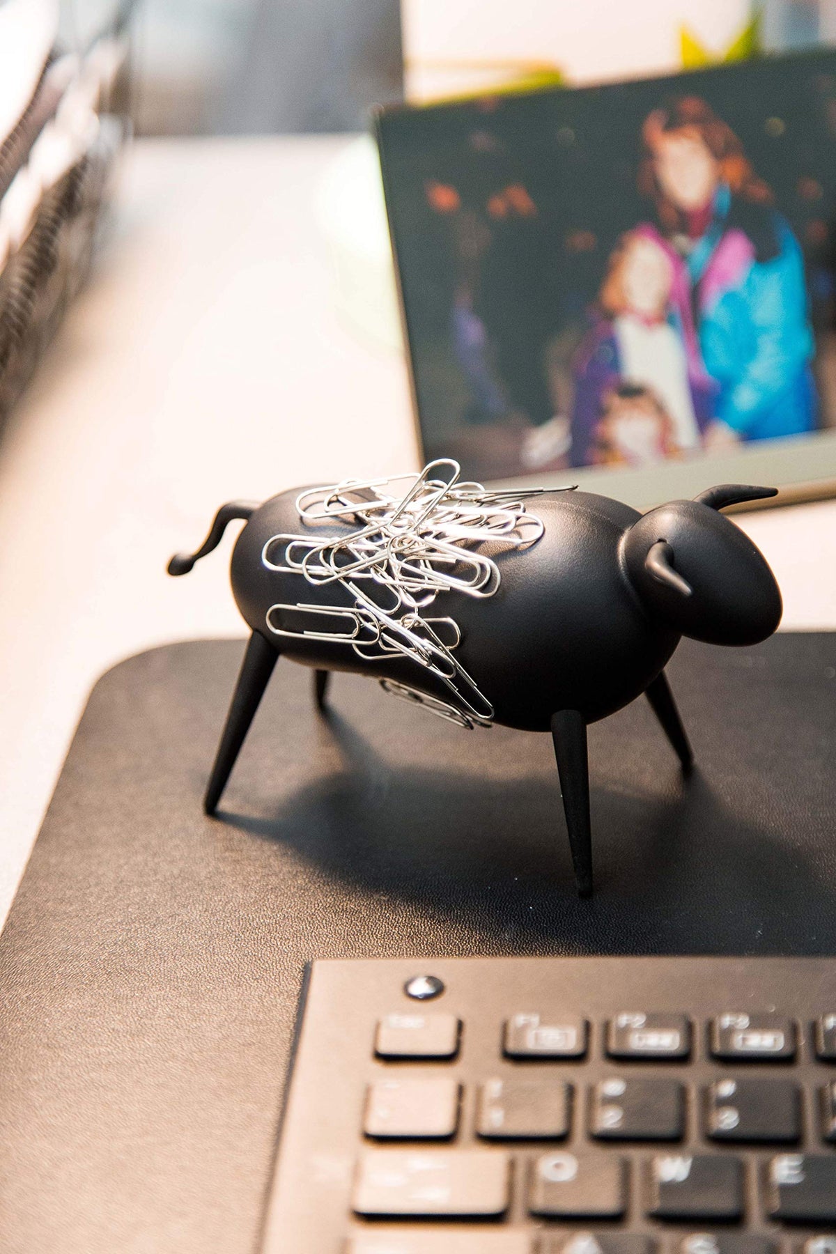 Magnetic Bull Paperclip Holder - Funny Office Desk Accessories, Secure Magnetic Paper Clip Holder