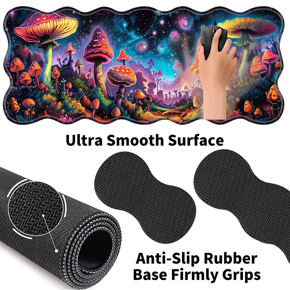 AIRWEE XXL Gaming Mouse Pad Set, 31.5"x11.8" Large Desk Mat with Keyboard Wrist Rest and Mouse