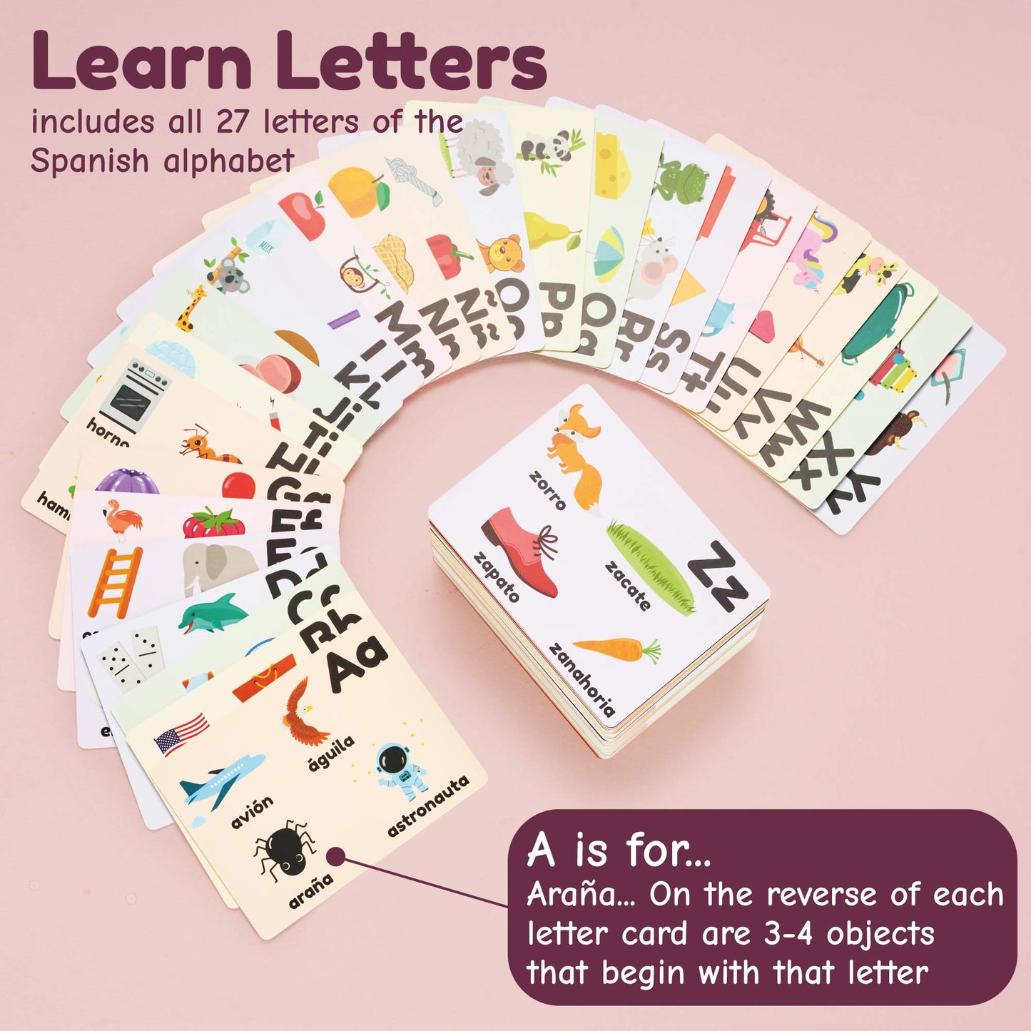 Spanish Flash Cards for Kids and Toddlers - 101 Cards - 202 Sides - Learn Shapes, Numbers, Colors