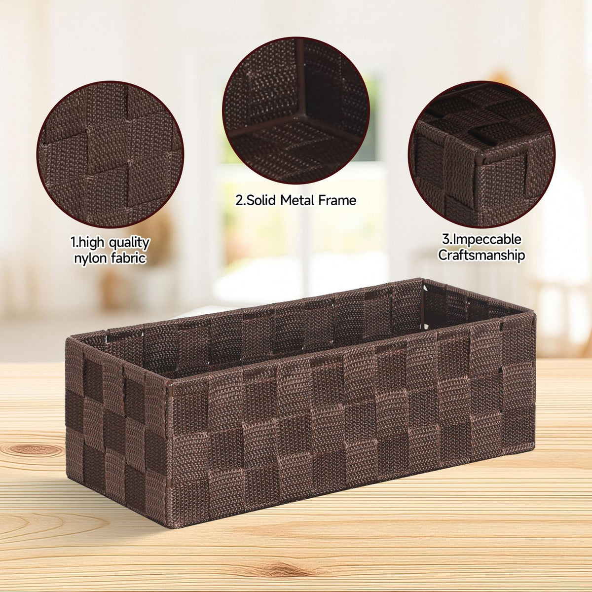 Posprica Woven Baskets, Storage Baskets for Organizing (Set of 8), Cube Baskets Bin Container
