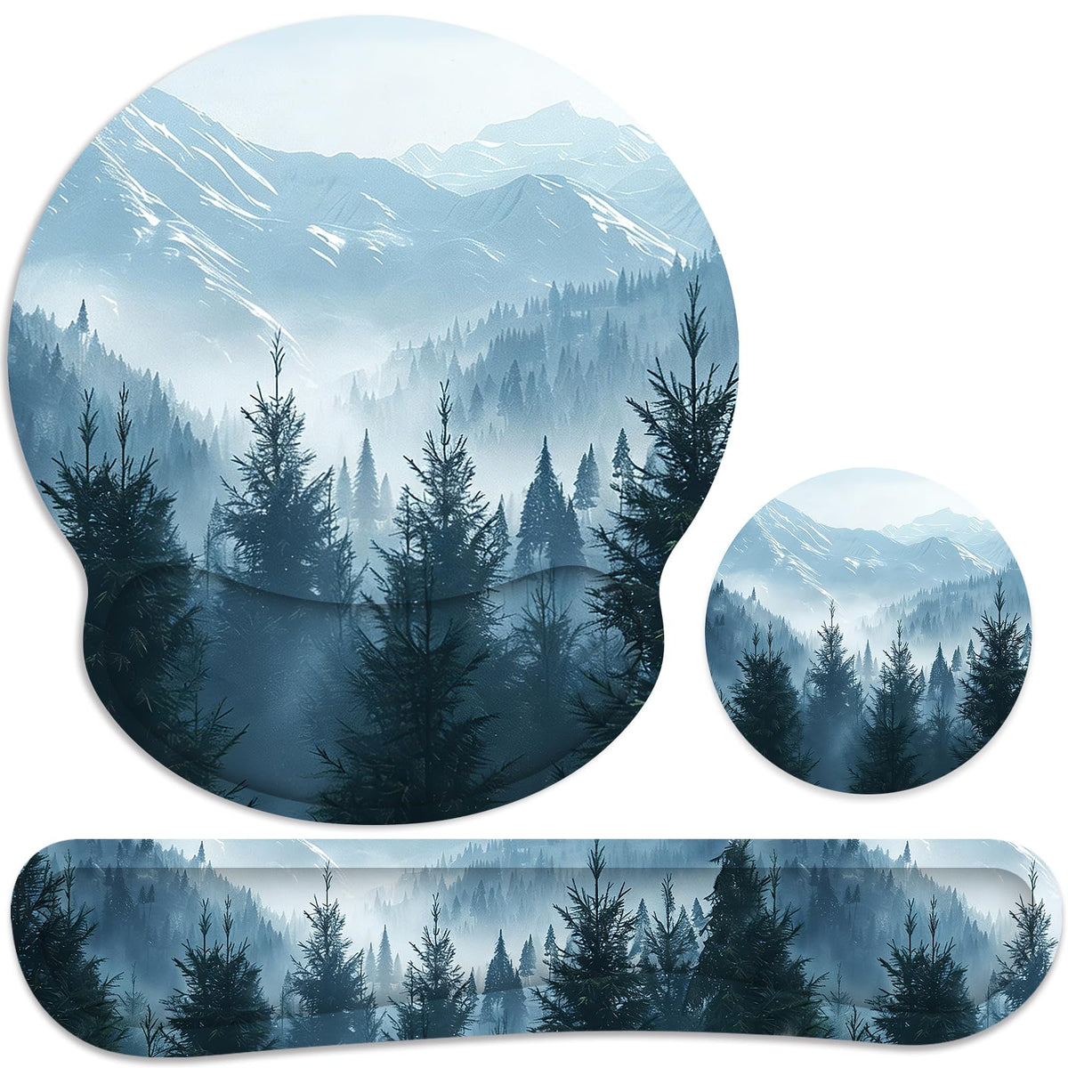 Ergonomic Mouse Pad with Wrist Rest and Keyboard Wrist Rest, Mousepad
