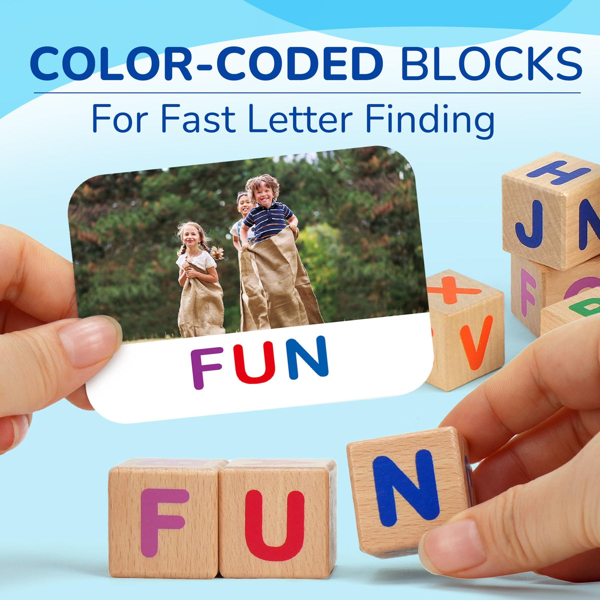 BenBen Spelling Games with Flash Cards, 112 Words, Montessori Toys for 3 4 5 6 Years Old Kids