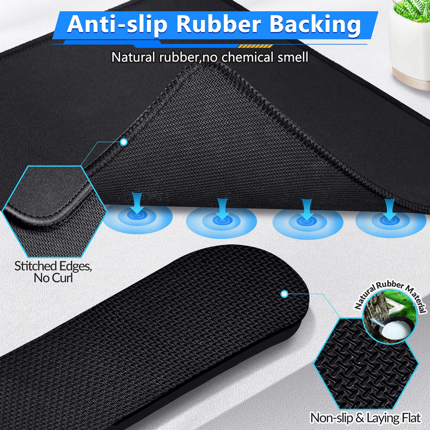 Gimars 3Pcs Memory Foam Keyboard Wrist Rest, Mouse Pad Wrist Support for Easy Typing Pain Relief
