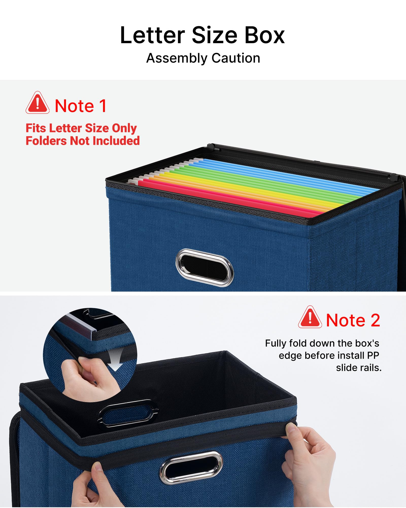 Oterri File Box Small 2-Pack Mesh Pockets Hanging Organizer for Letter-Size