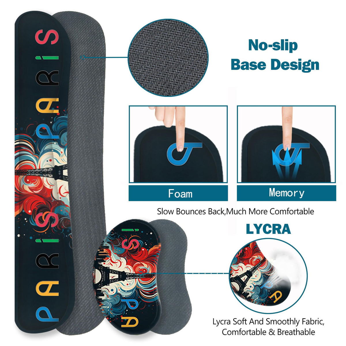 ToLuLu Extended Gaming Mouse Pad, Memory Foam Ergonomic Keyboard Mouse Wrist Rest Support Set