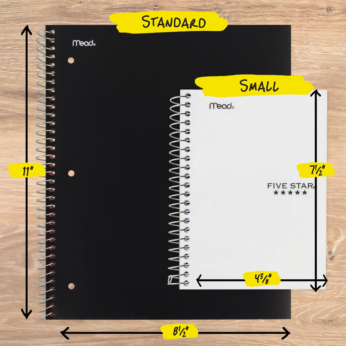 Five Star Spiral Notebook, 1 Subject, College Ruled Paper, 4-3/8" x 7", Small Size, 80 Sheets