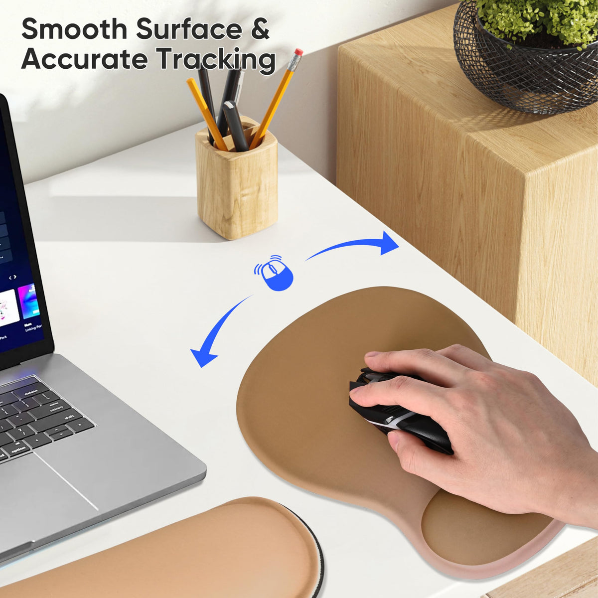 WINTOJO Wrist Rest Support for Mouse Pad Keyboard Set Circle Coaster Gaming Mouse Pad Ergonomic Gel