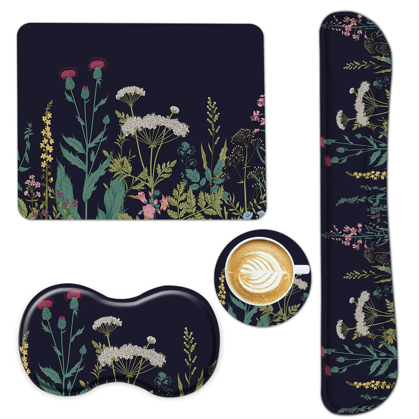 AIMSA Keyboard Wrist Rest Support + Mouse Pad + Mouse Wrist Rest + Coaster, Ergonomic Memory Foam