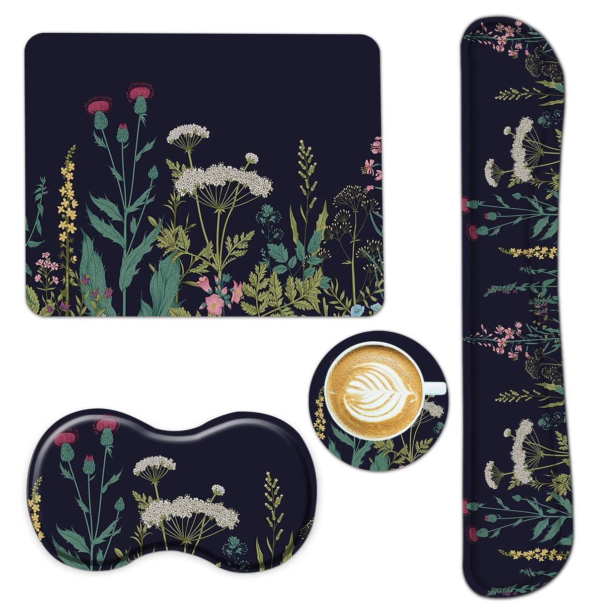 AIMSA Keyboard Wrist Rest Support + Mouse Pad + Mouse Wrist Rest + Coaster, Ergonomic Memory Foam