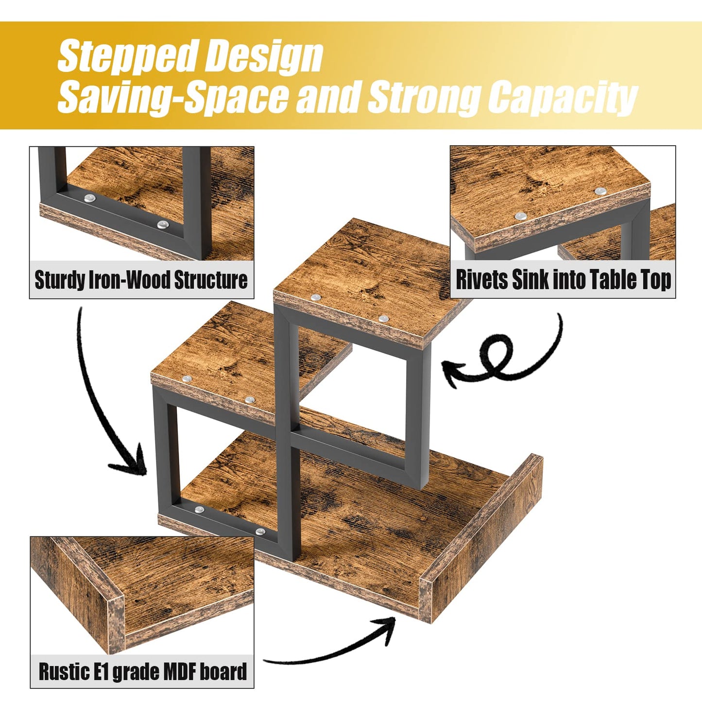 Gannyfer Office Decor Desk Shelf Organizer - Wood Desktop Shelf, Freestanding Desk Hutch, 3 Tier