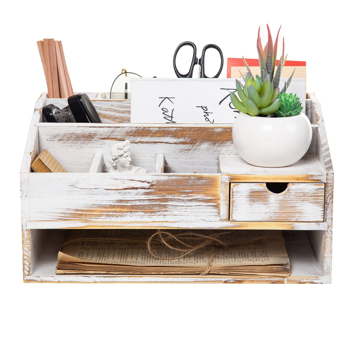 VERGOODR Wood Desk Drawer Organizers with File Organizer Pen holder Office Decor combo Organization