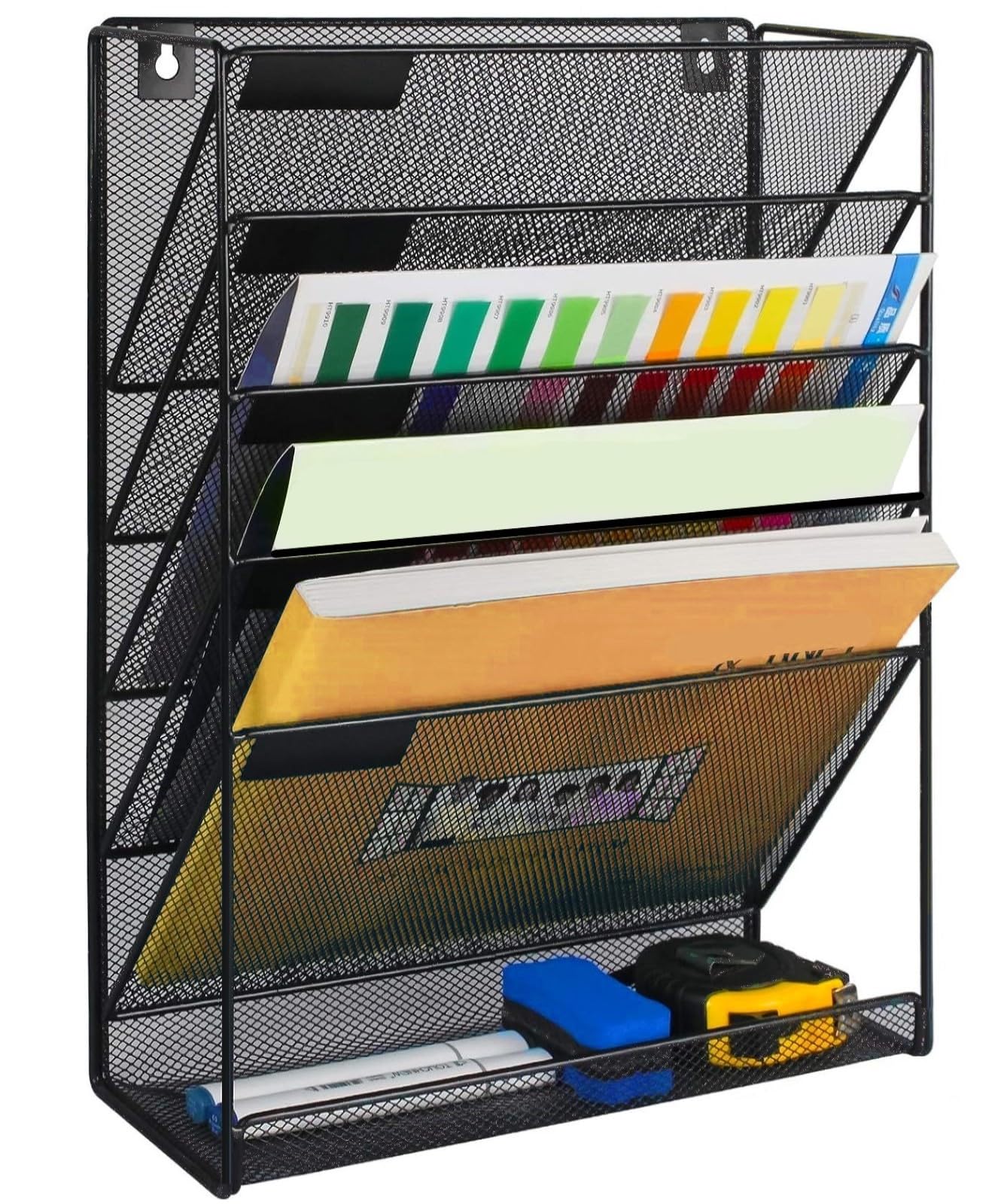 Kuntine.B 6-Tier Wall File Organizer Hanging File Organizer Cubicle Organizer Wall File Holder for