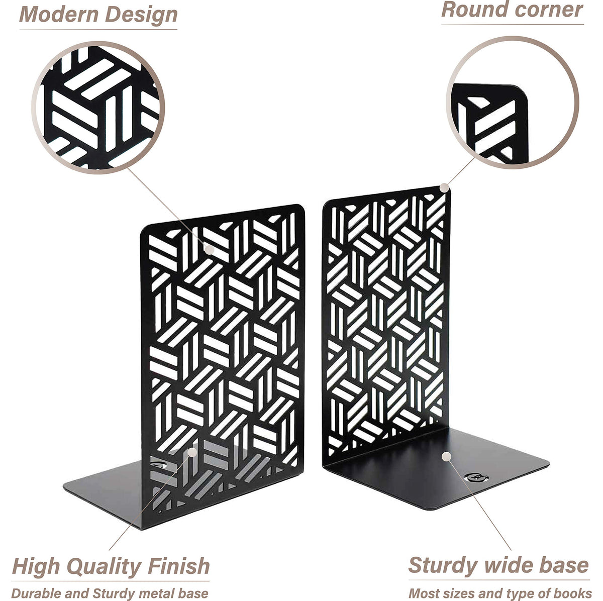 CNK Book Ends Bookends for Decorative Books Holder Bookend Shelves End Hold Heavy Duty Holders