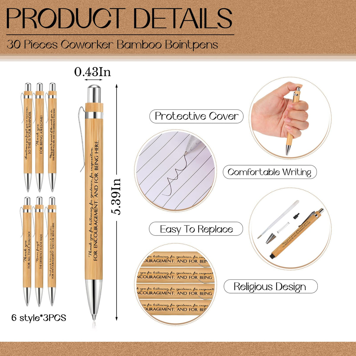 Teling 30 Sets Employee Appreciation Gifts Include Thank You Notebook Inspirational Wooden