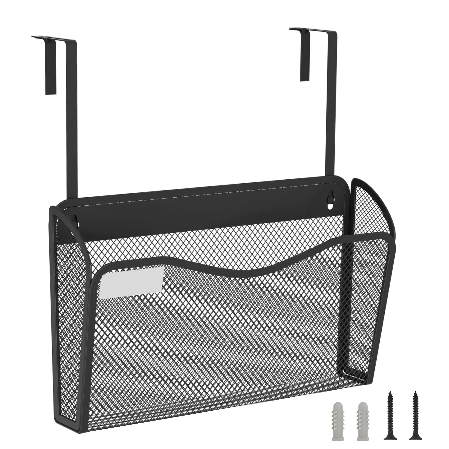BOHDK Wall File Organizer, 1Single Pockets Mesh Hanging File Organizer, Mount Document Magazine
