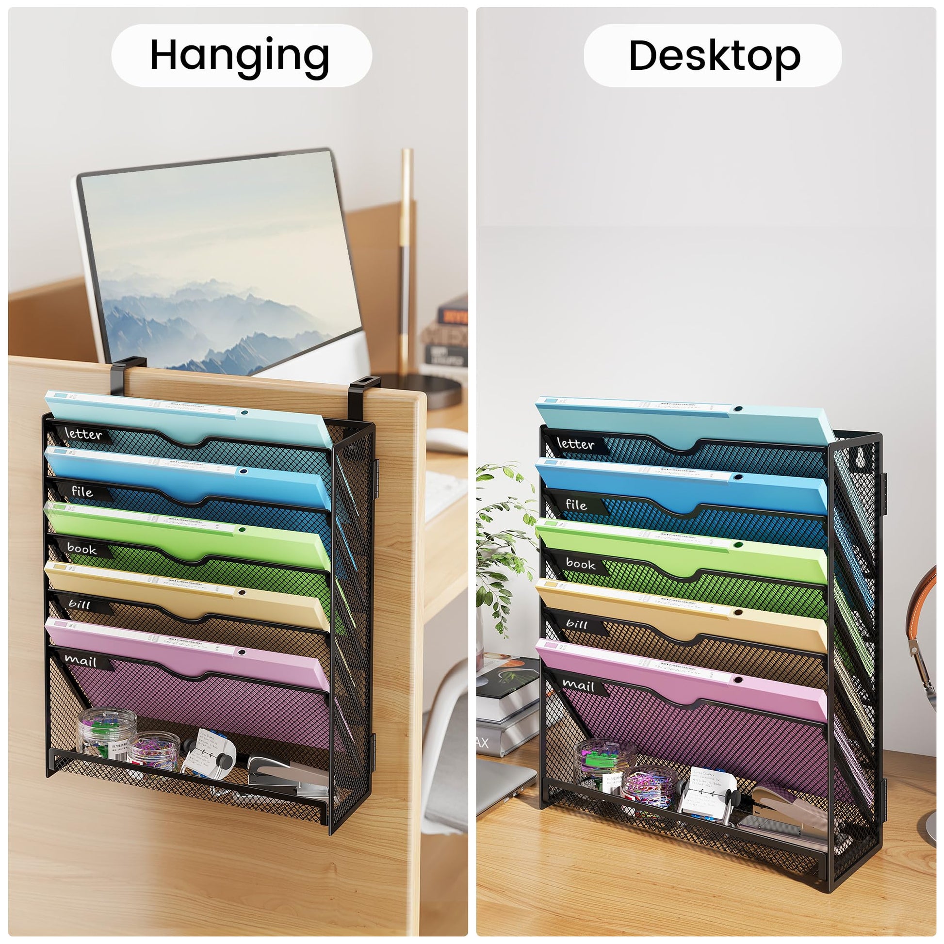 Kinkota Hanging Wall File Organizer 6-Tier Wall Mount Mail Organizer
