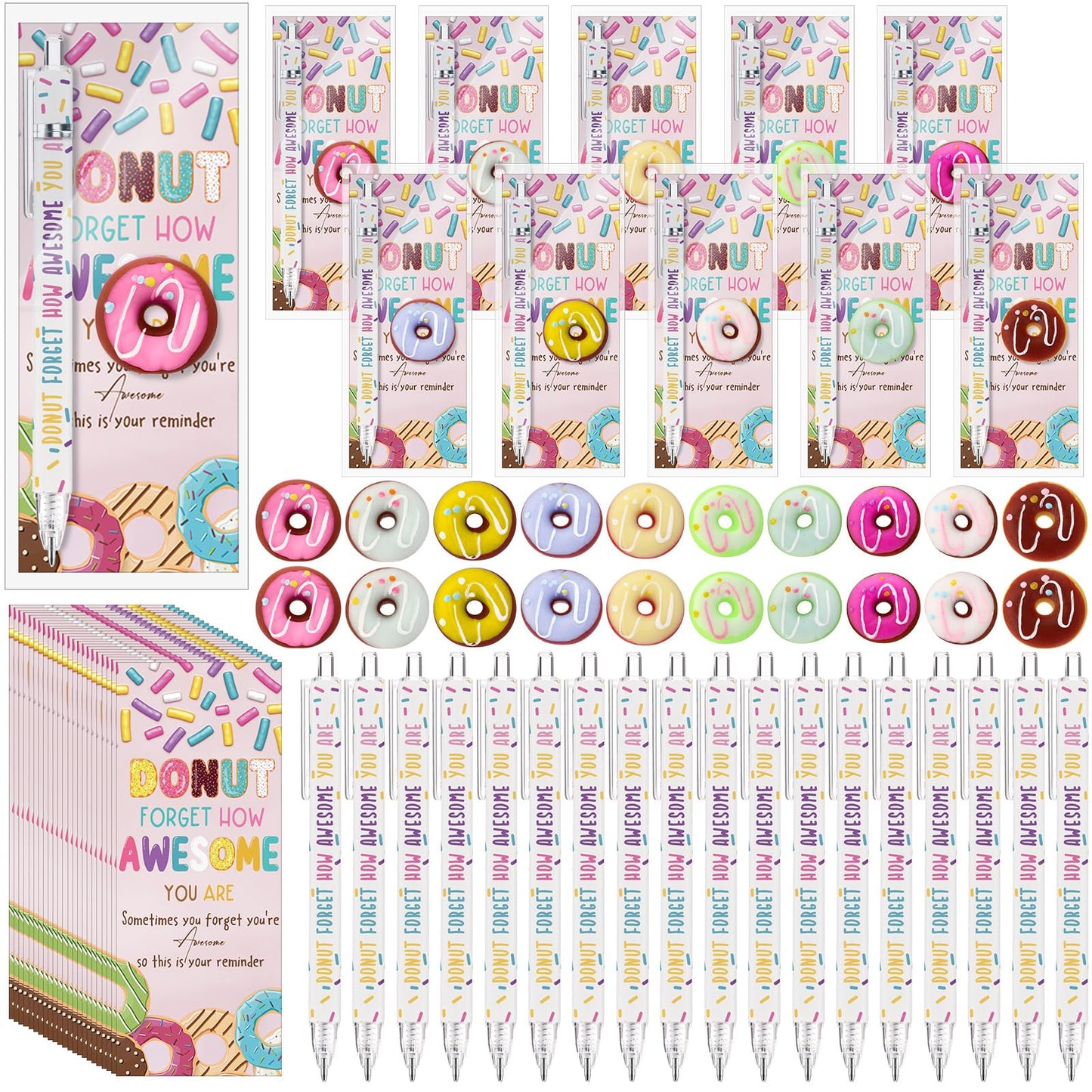 TecUnite Donuts 100 Sets Classroom Motivation Gifts Bulk