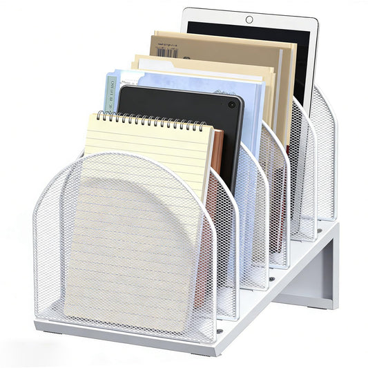 gianotter Desktop File Organizer with 5 Compartments