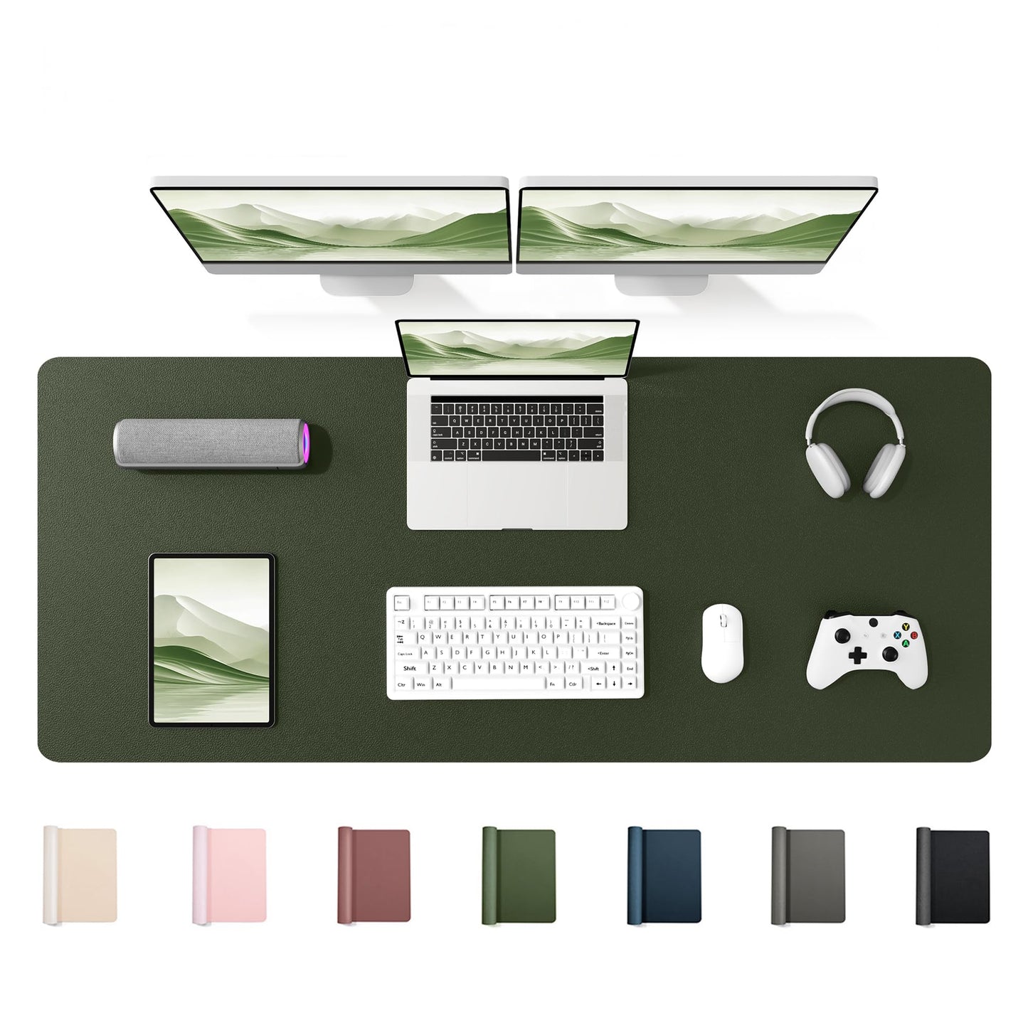 YSAGi 55" x 17" Large PU Leather Desk Mat for Keyboard and Mouse - Waterproof Non-Slip Desk Pad