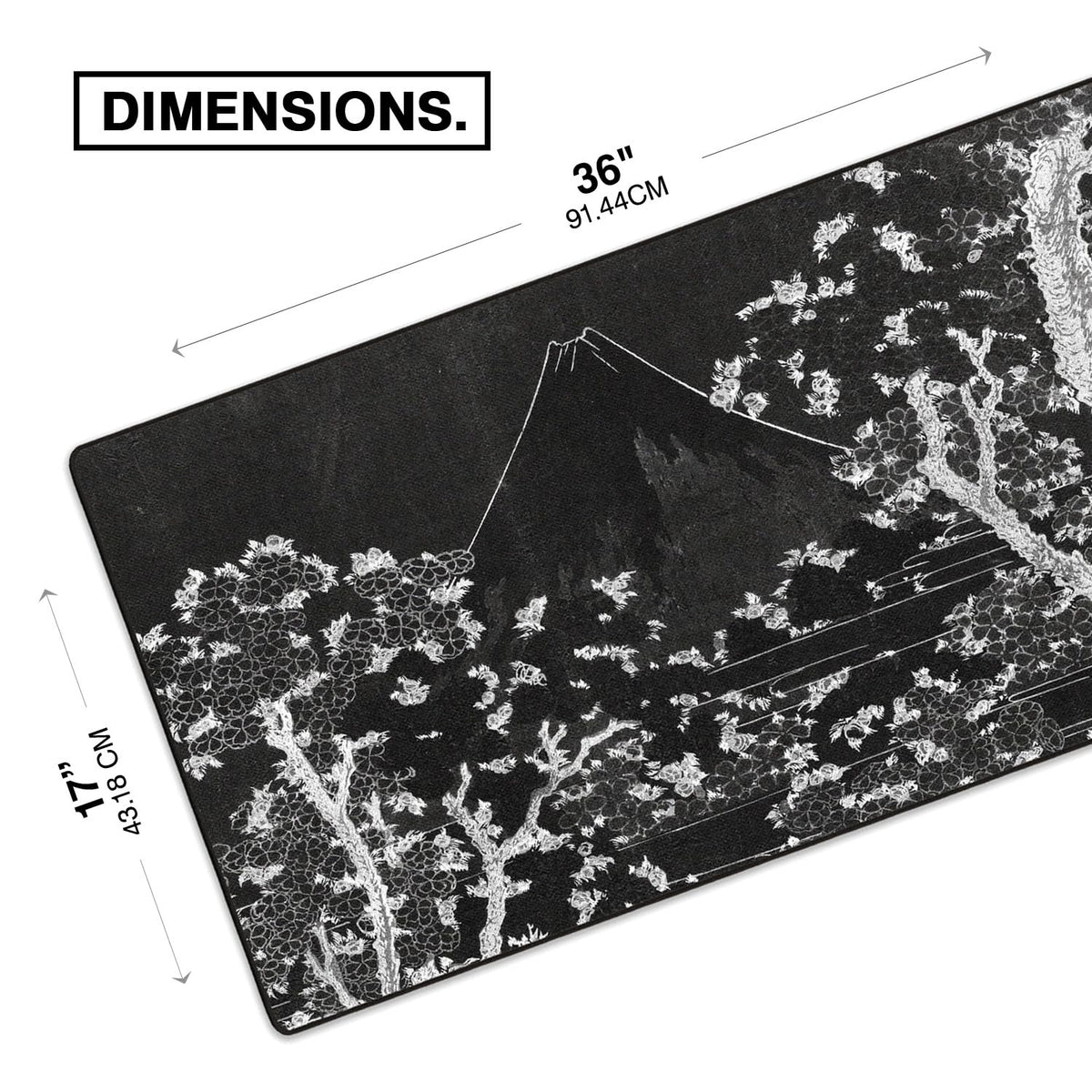 MPCO. Mount Fuji Large Gaming Desk Pad, 36" x 17" Duraglyde Fabric Desk Mat