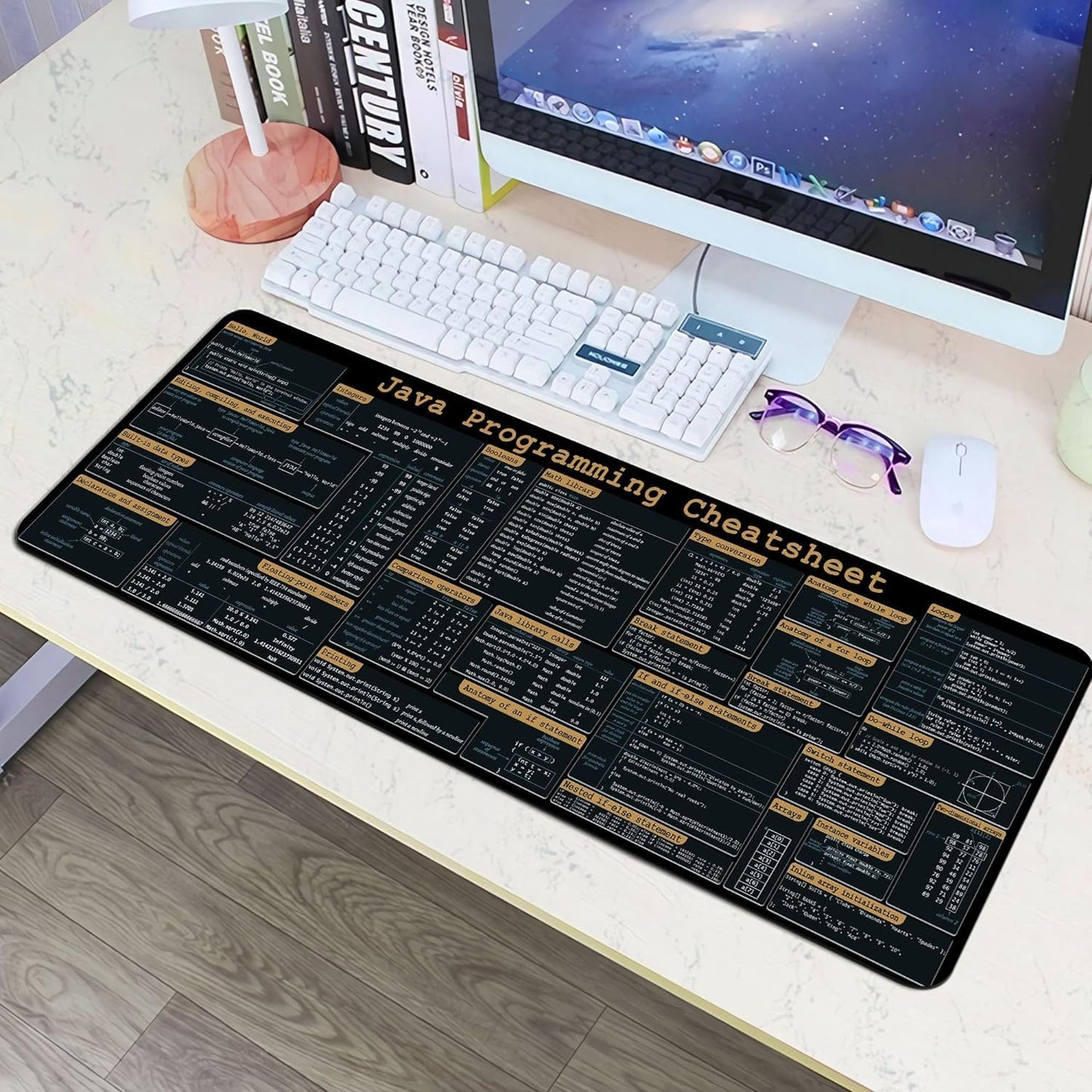 Java Programing Cheat Sheet Desk Mat for Software Engineers, Web Developers and Programmers, Gift