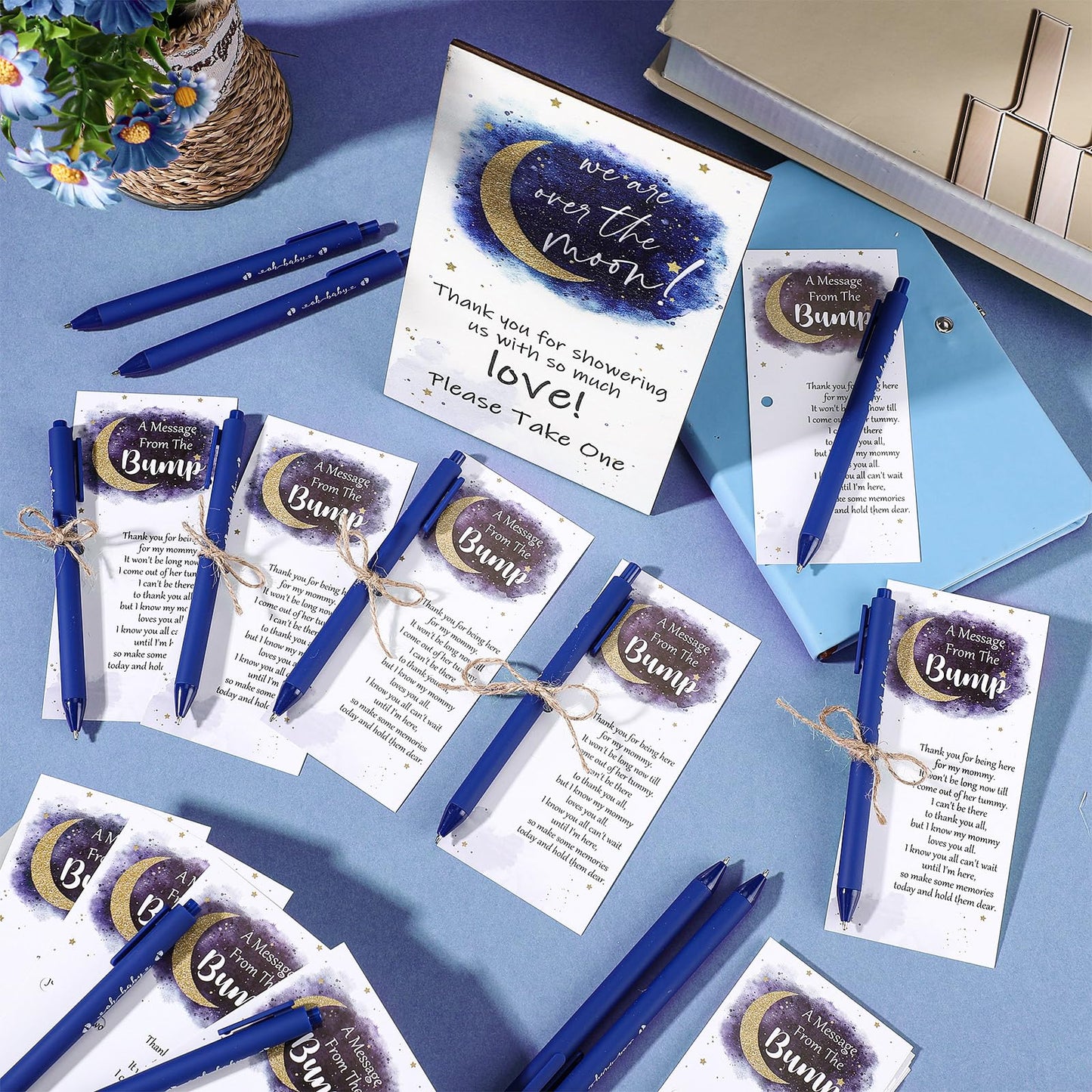 Sintuff 50 Set Baby Shower Party Favors for Guests, Dark Blue