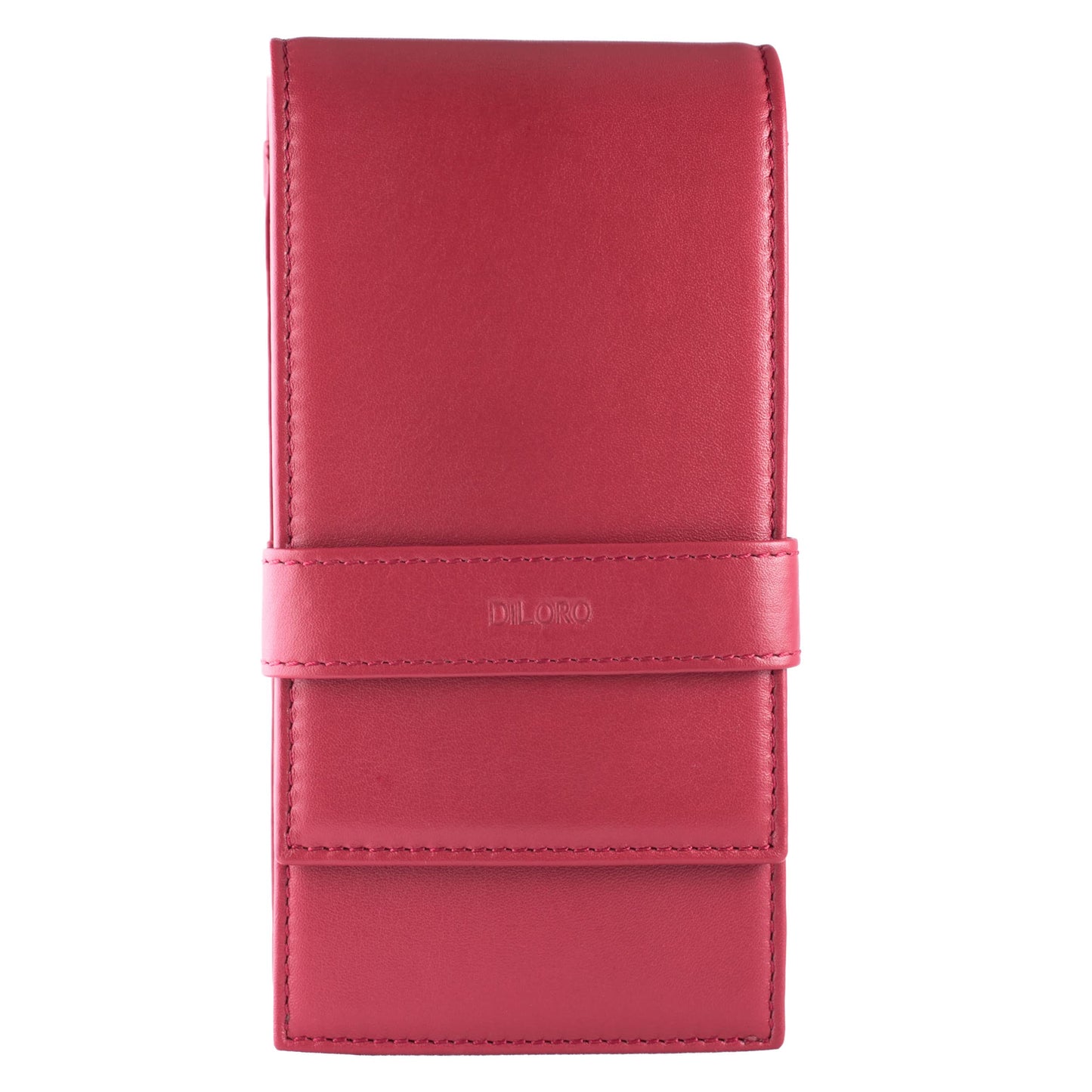 DiLoro Leather Quad Pen Case Pencil Pouch Holder for Four Fountain Ballpoint Rollerball Pens and