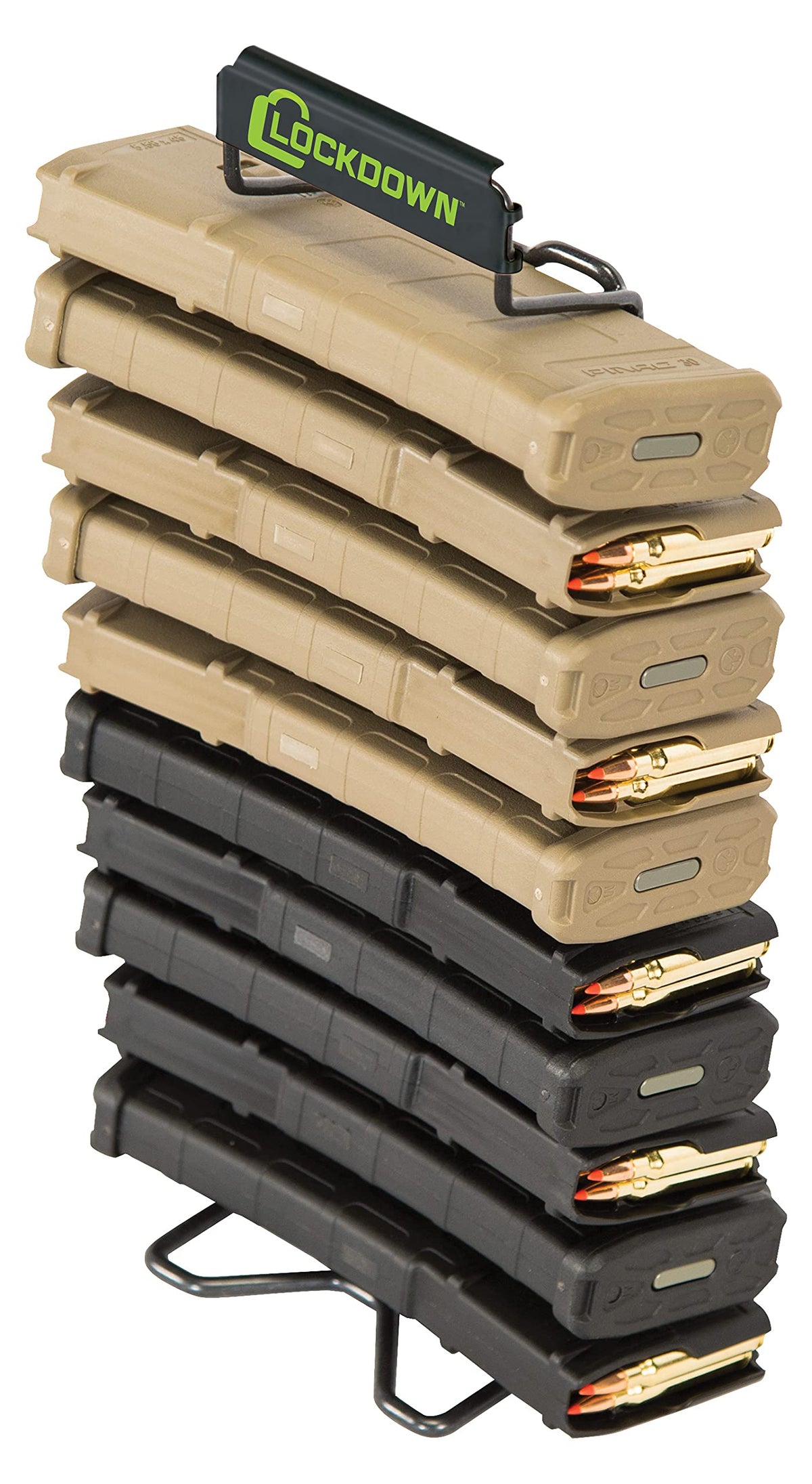 Lockdown Magazine Rack with Vinyl Coating and Steel Frame for Gun Vault Organization, Storage and