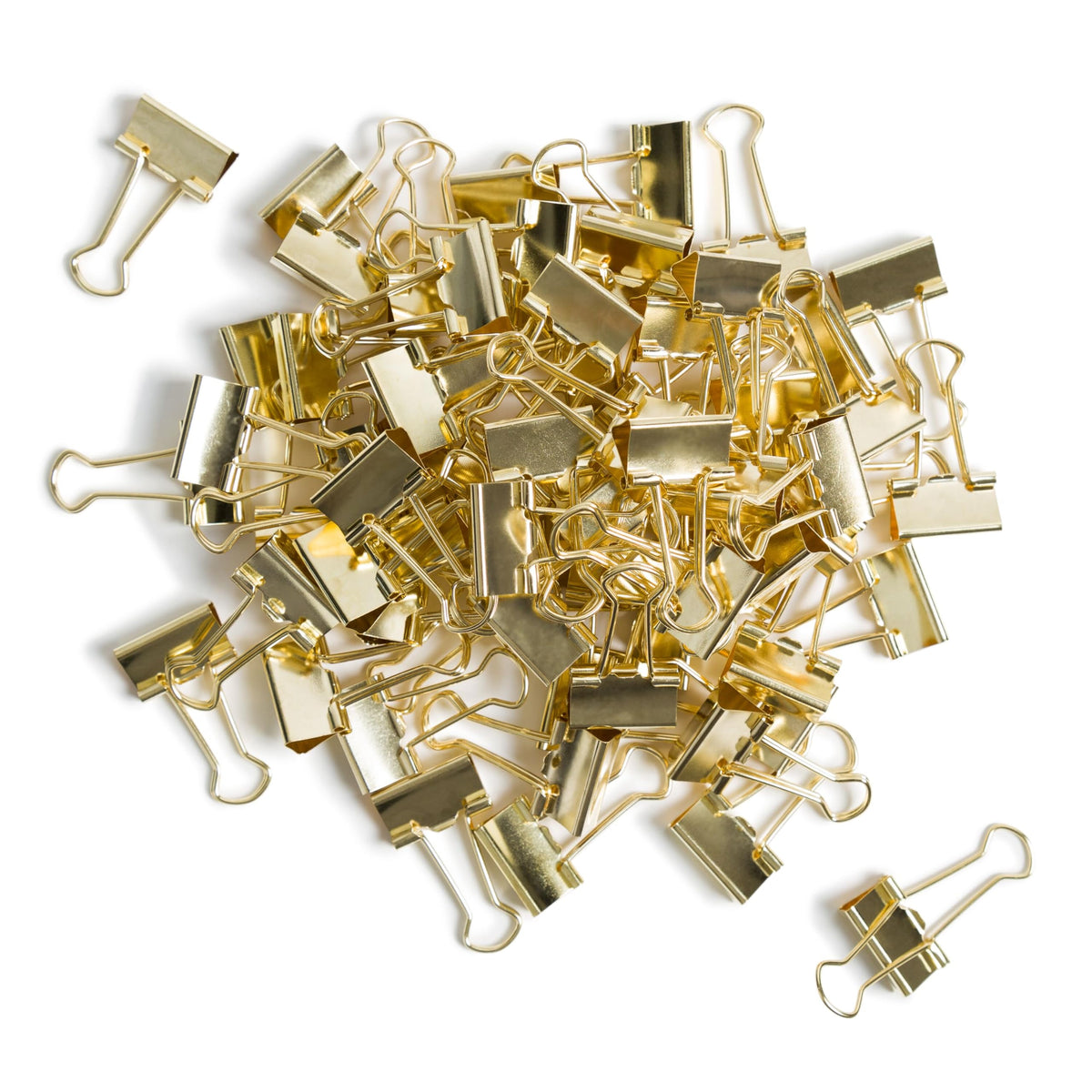 U Brands Binder Clips, 72-Count, 3/4 Inch, Mini Paper Clamps, Gold