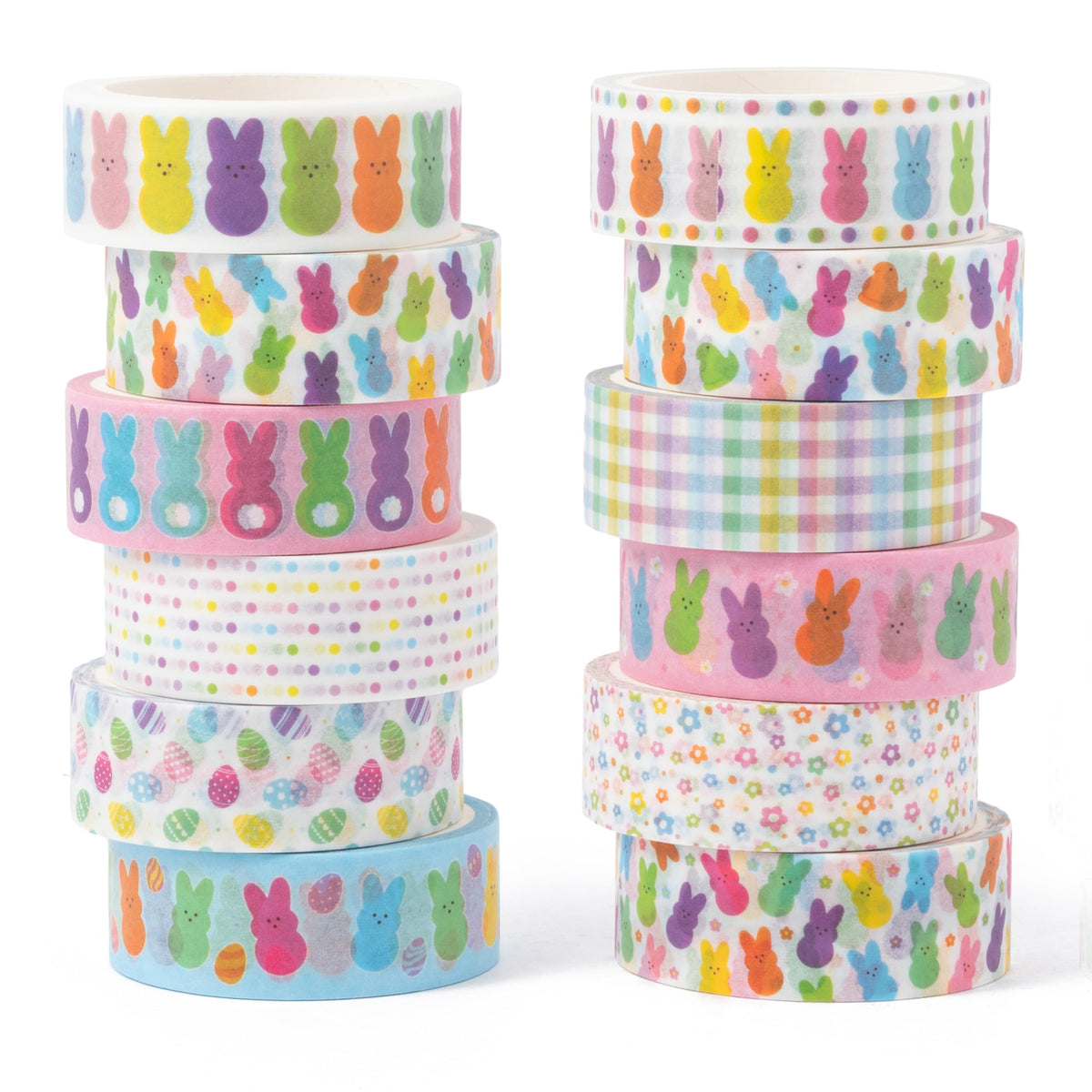 BkeeCten 12 Pcs Cute Bunny Washi Tape Strong Adhesion for Cards DIY Crafts