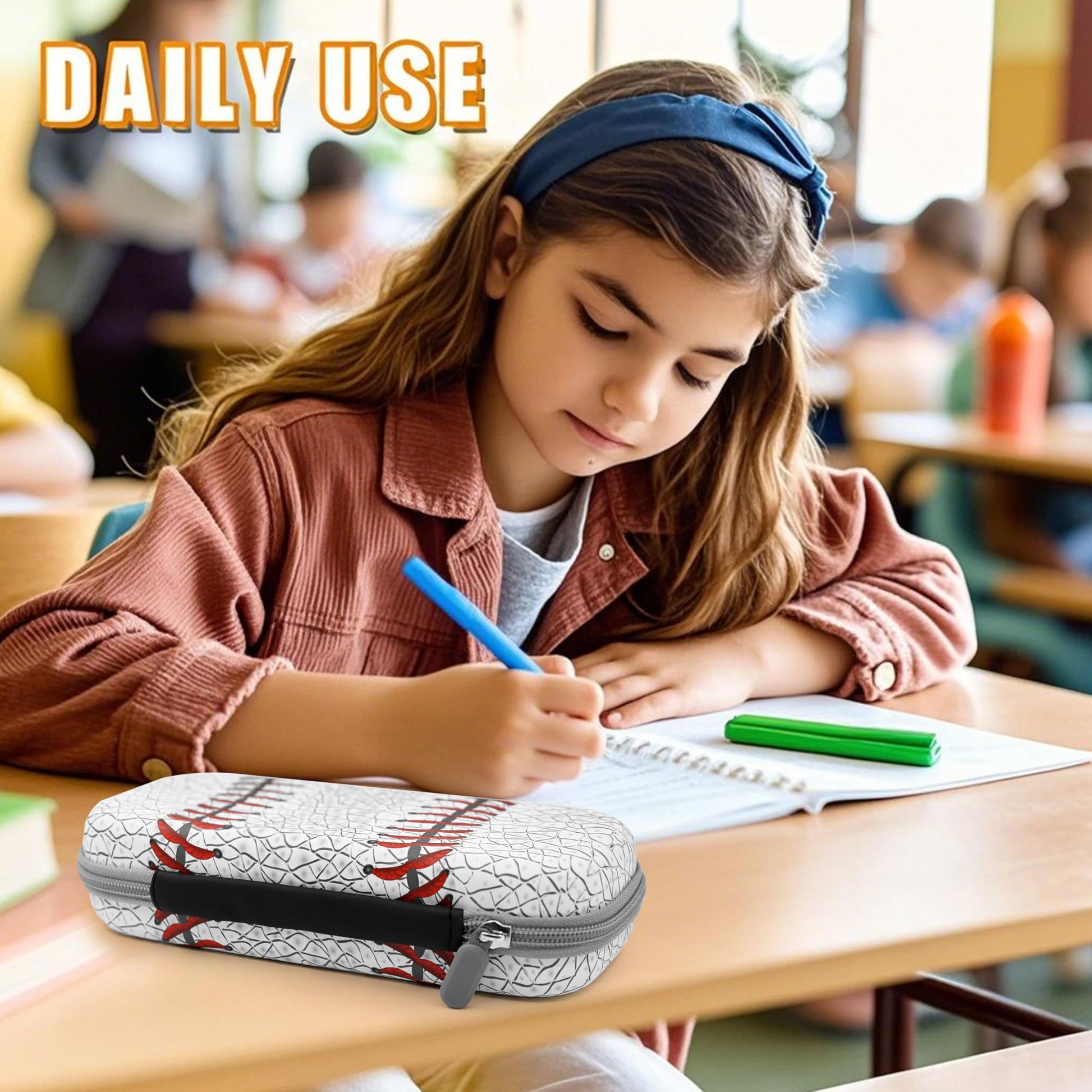 WtallasiSei Baseball Pencil Case Zip Pencil Box Multi Pouch Holder Desk Organizer For Boys Girls