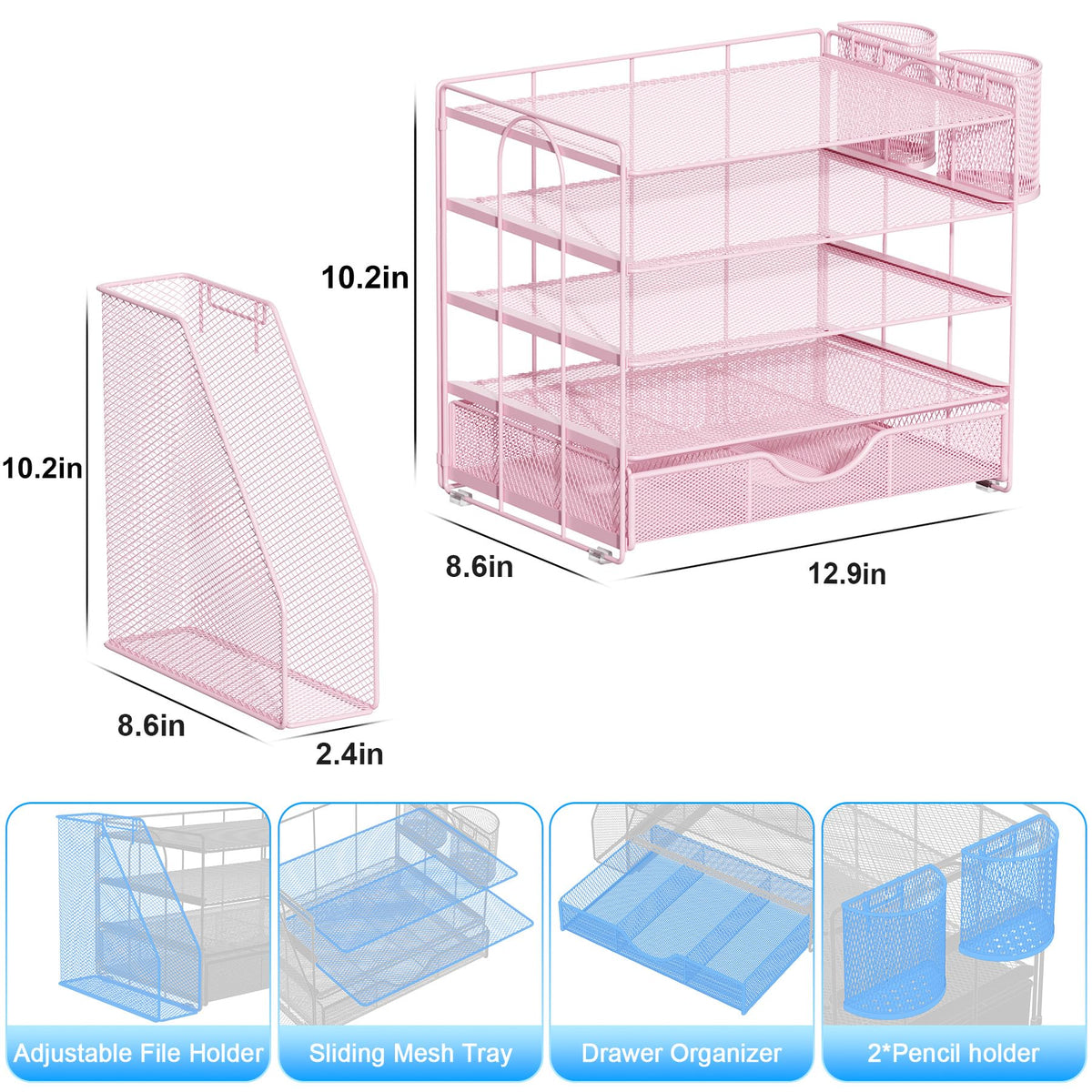 gianotter 5-Tier Desk Organizer with Drawers and File Holders