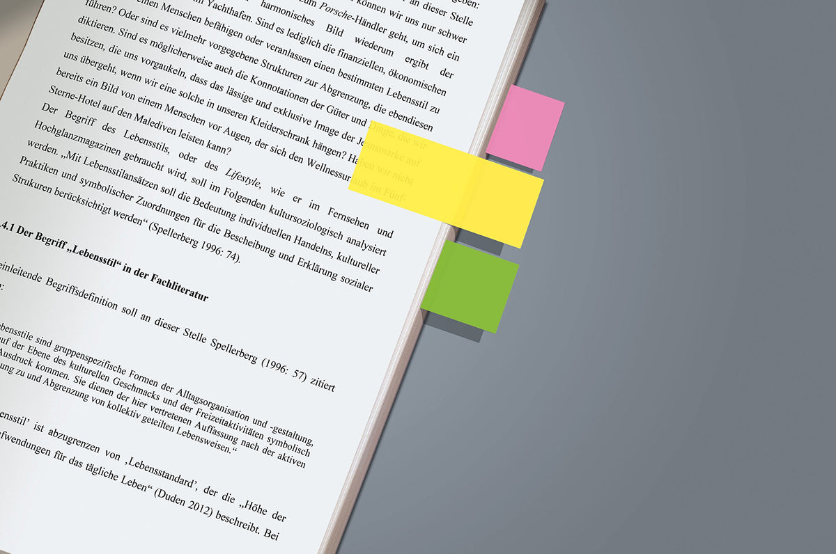 Sigel HN630 Brilliant Index Page Markers, 4 x 40 Strips, Yellow/Pink/Green/red (Pack of 10)