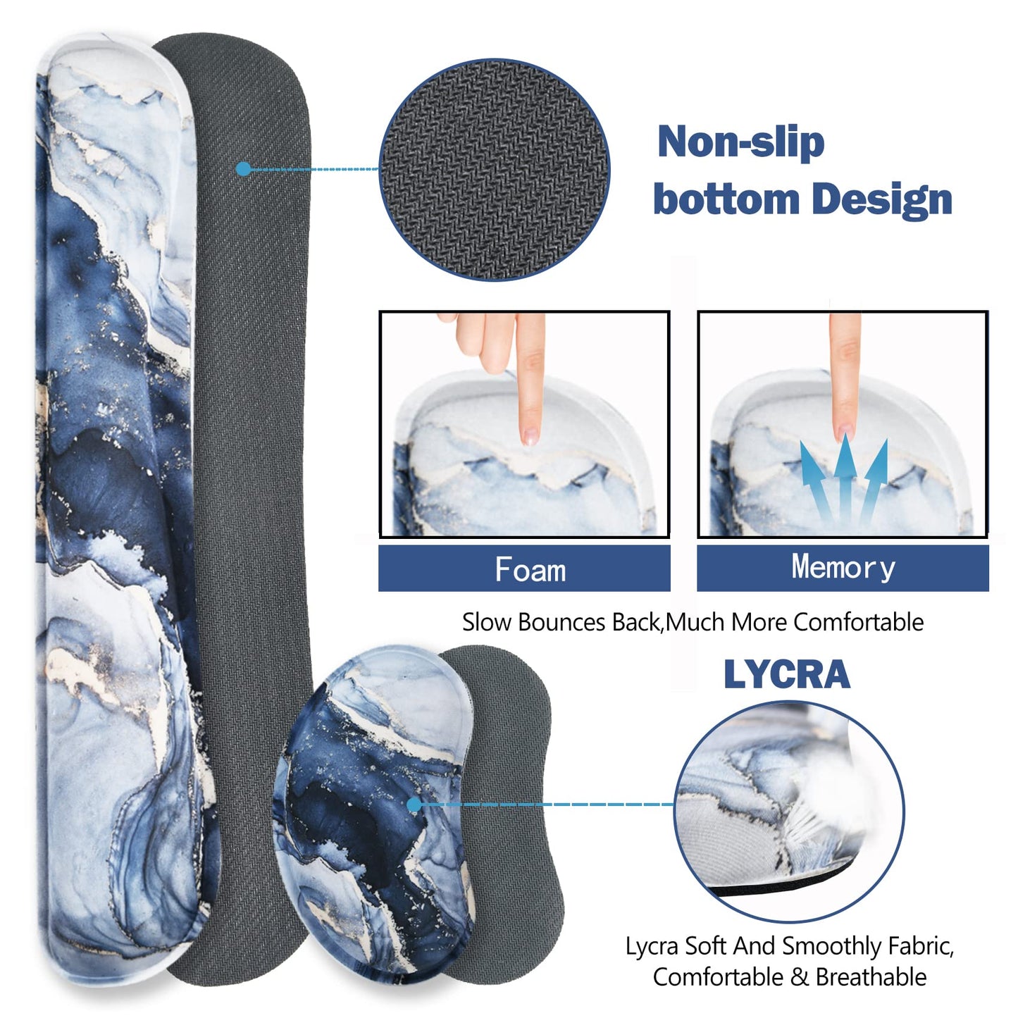 ARTSO Large Gaming Mouse Pad, Keyboard Wrist Rest Pad & Wrist Support Mousepad Set, Stitched Edge