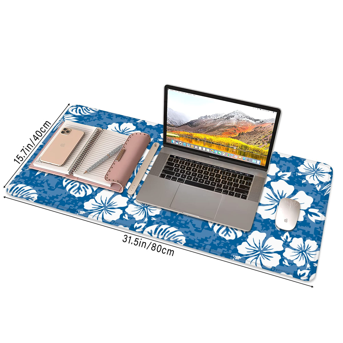 ZTHLL Hibiscus Flowers Large Mouse Pad, Aloha Tropical Hawaii Hibiscus Floral Camo Gaming Mouse