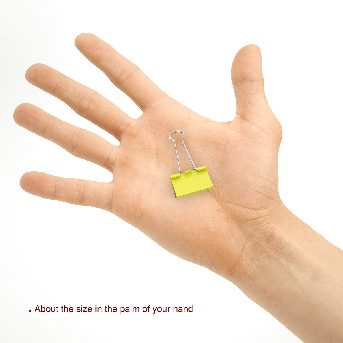 Nctinystore Binder Clips Small Metal Clamp 0.75 inch / 19 mm (Yellow, 40-PCS)