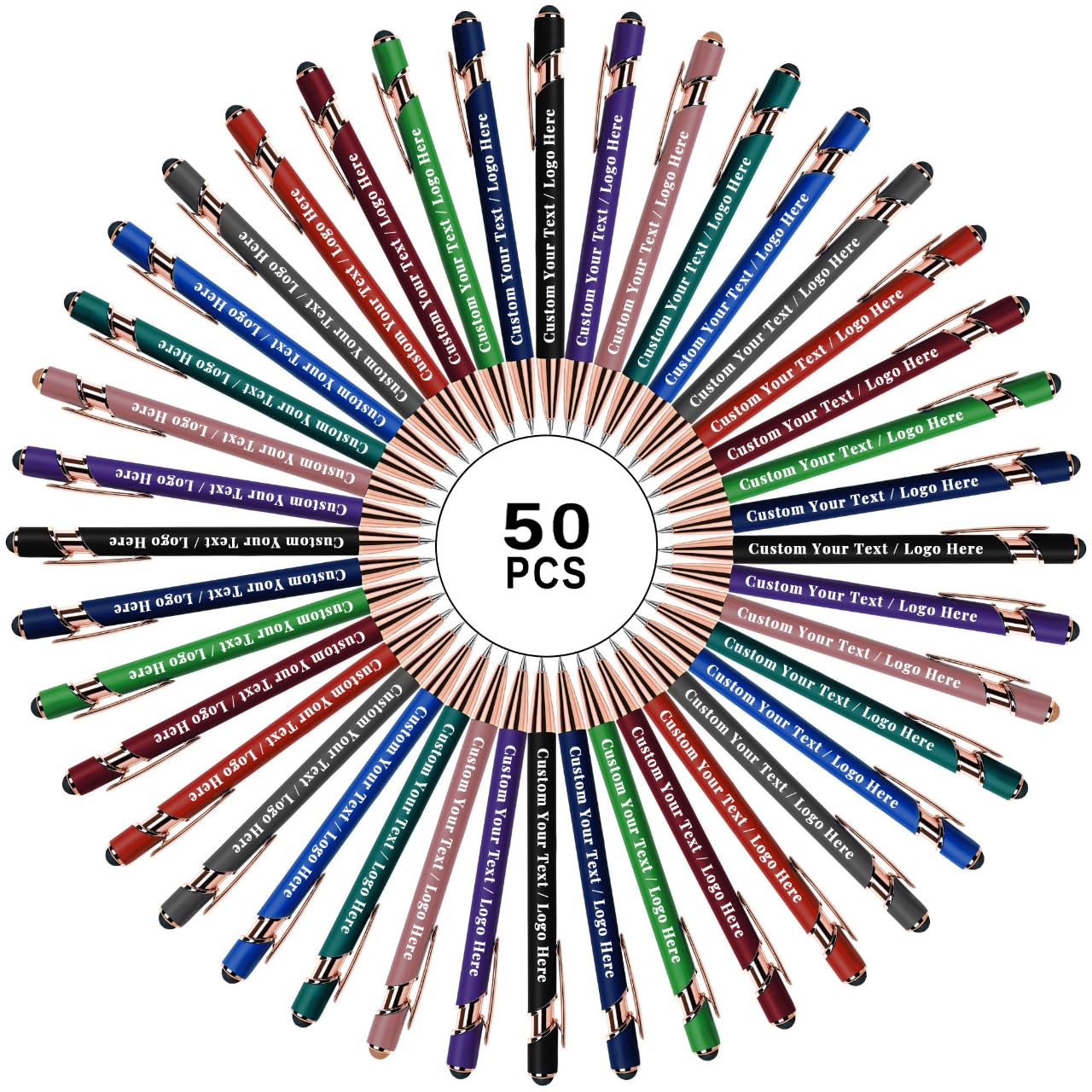 Personalized Pens Bulk, Custom Pens with Name/Logo, Customized Black Ink Ballpoint Gifts, Engraved