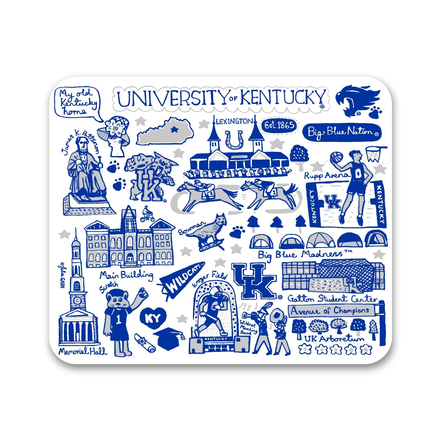 OTM Essentials University of Kentucky Standard Fabric Mouse Pad, Desk Accessories, Standard Fabric