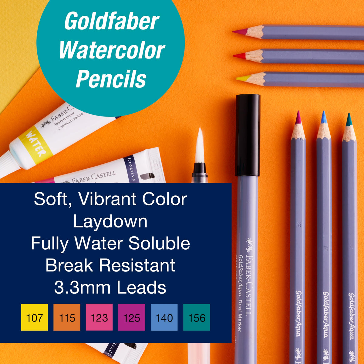 Faber-Castell Try It Box: Wet Mediums, 13 Piece Watercolor Art Set including Watercolor Pencils &